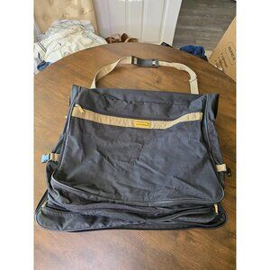 Verdi Tweed & Leather Folding 2-Suiter Garment Bag with Shoulder Strap